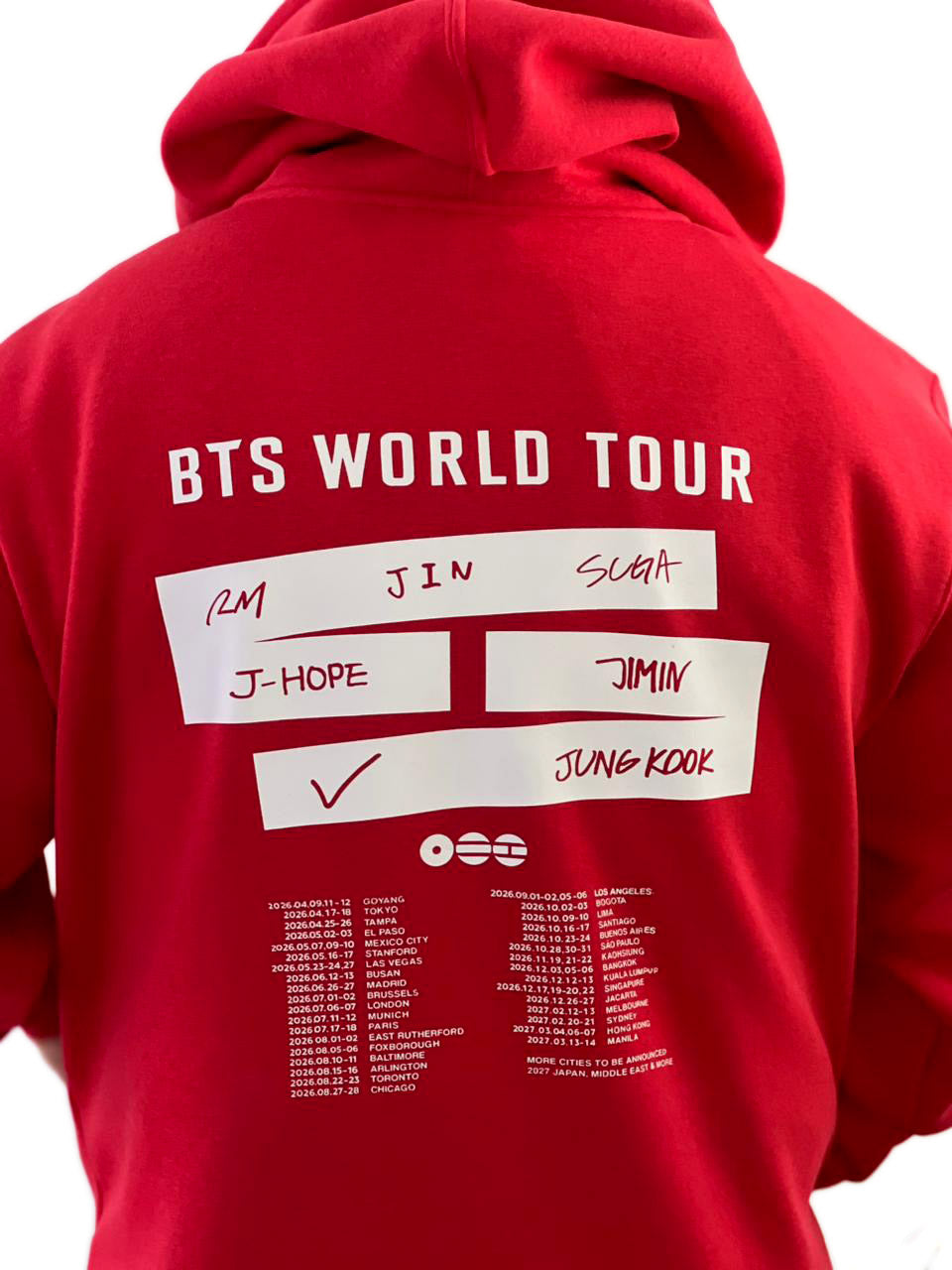 BUZO ROJO TOUR BTS  2026
