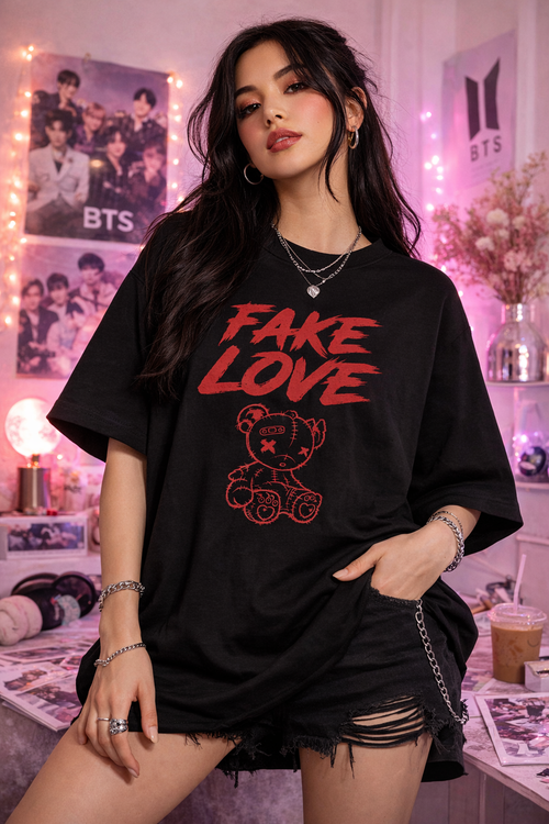 OVERSIZE FAKE LOVE - CAMISETA